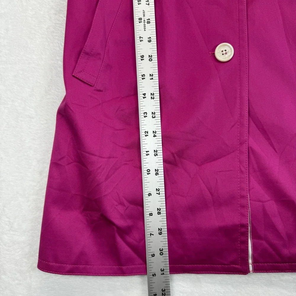 Coach Rain Coat Magenta Floral Lined Button Front Jacket Coat XS READ‎